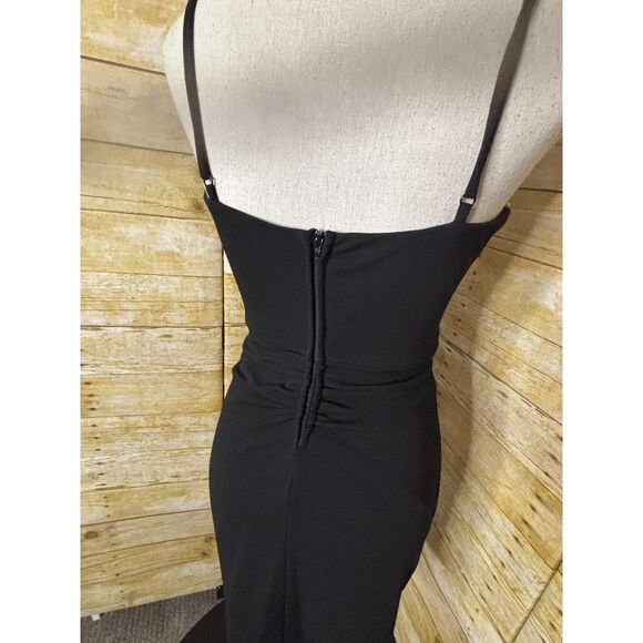 EMERALD SUNDAE SEXY BLACK RUCHED MINI DRESS SWEETHEART SPAGHETTI STRAP LBD SZ.M - Picture 3 of 4